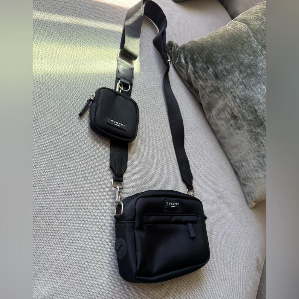 CoCoPup Black Nylon Crossbody Bag / Famous Dog Walking Bag